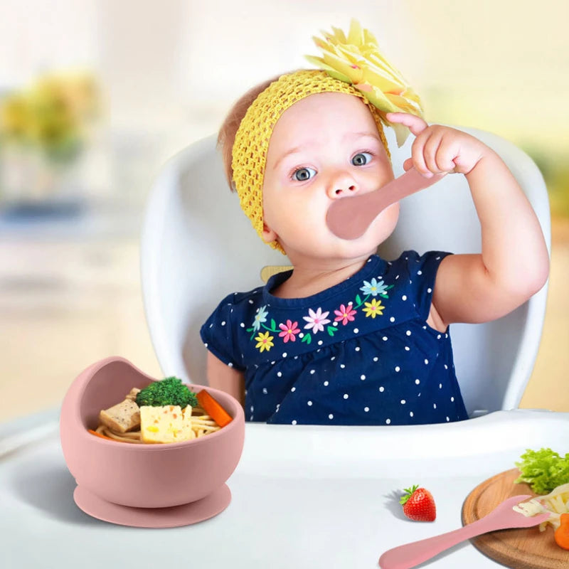 Silicone Baby Suction Bowl Feeding Set