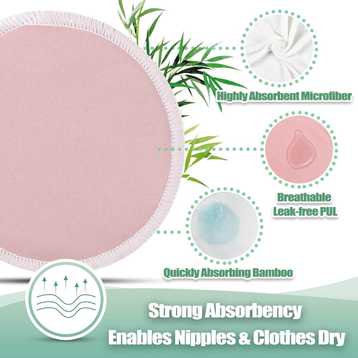 14Pcs Organic Reusable Nursing Pads