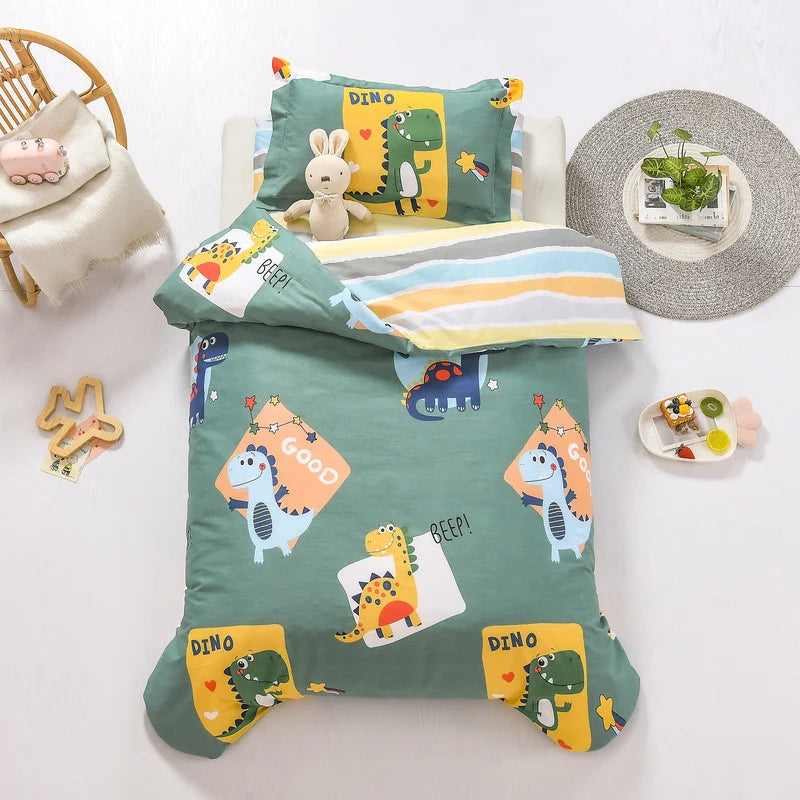3Pcs Cartoon Cotton Crib Linen