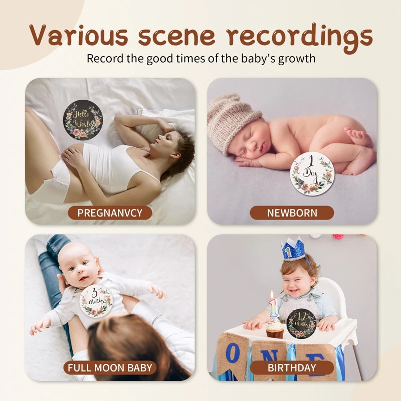Wooden Number Milestone Cards For Baby