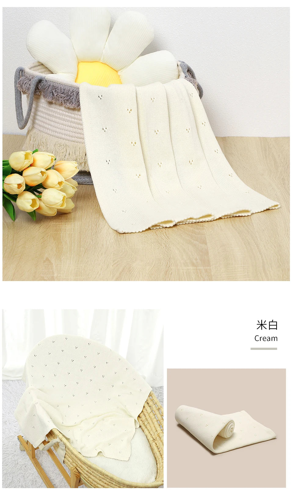 Cherry Muslin Swaddle Blanket