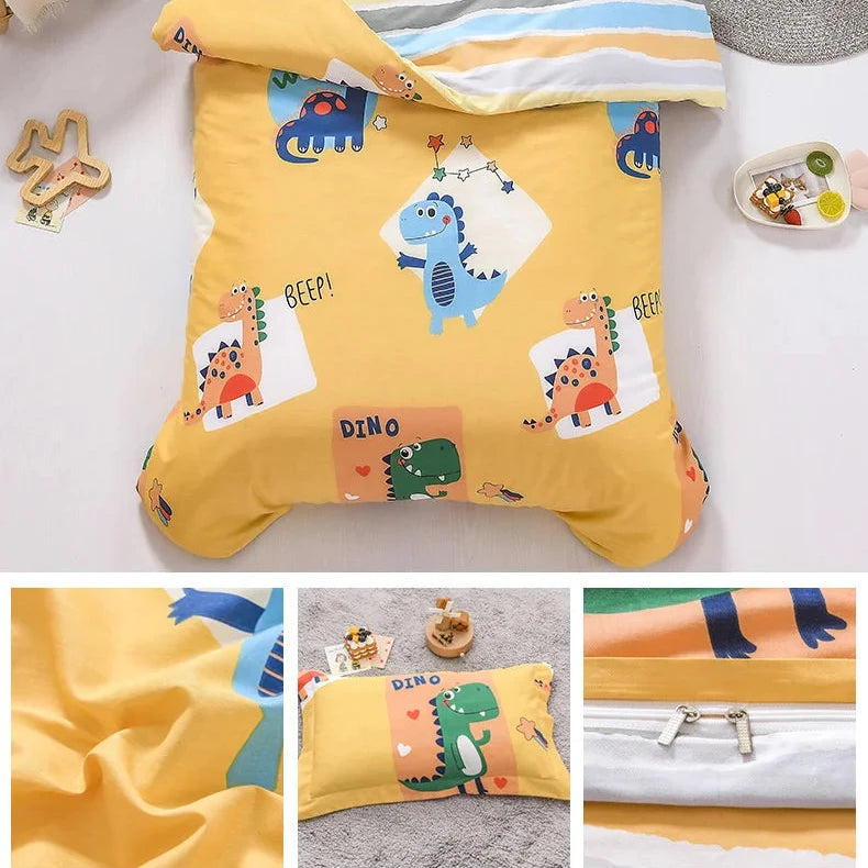 3Pcs Cartoon Cotton Crib Linen