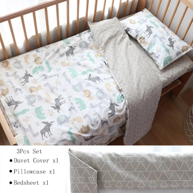 3 Pcs Cotton Cartoon Bed Linens