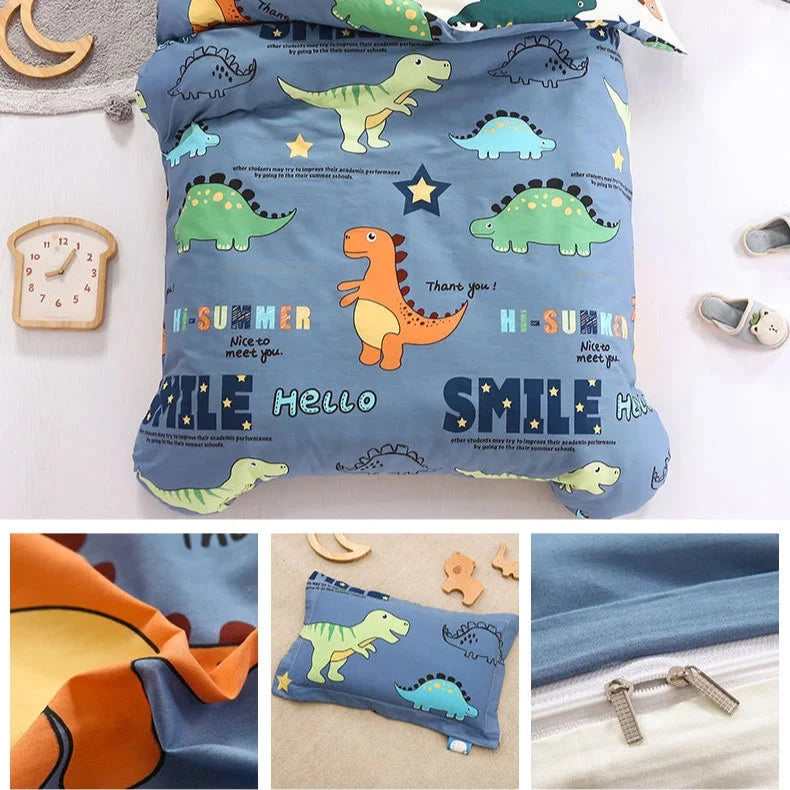 3Pcs Cartoon Cotton Crib Linen