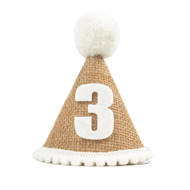 Burlap Baby 1st Birthday Hat
