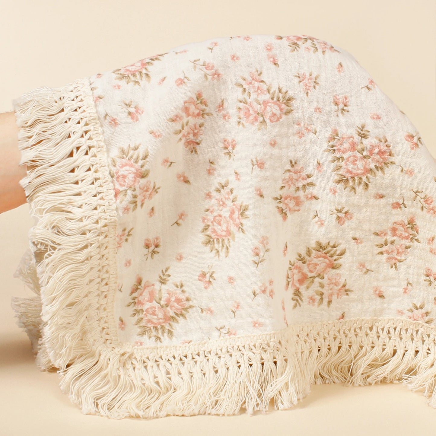 Floral Organic Cotton Soft Wrap Blanket