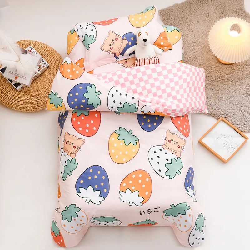 3Pcs Cartoon Cotton Crib Linen