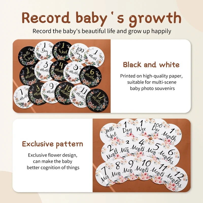 Wooden Number Milestone Cards For Baby