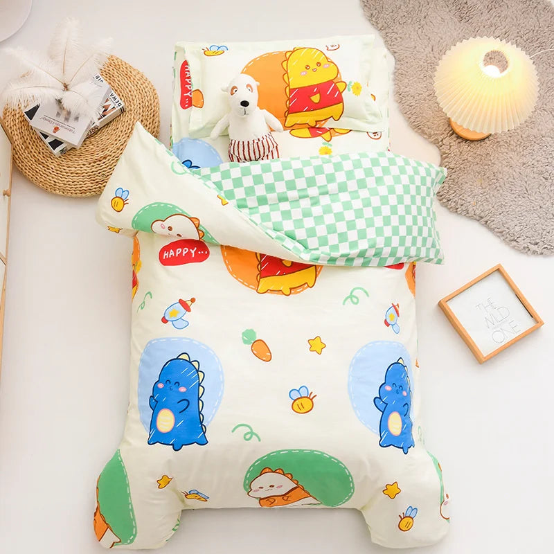 3Pcs Cartoon Cotton Crib Linen