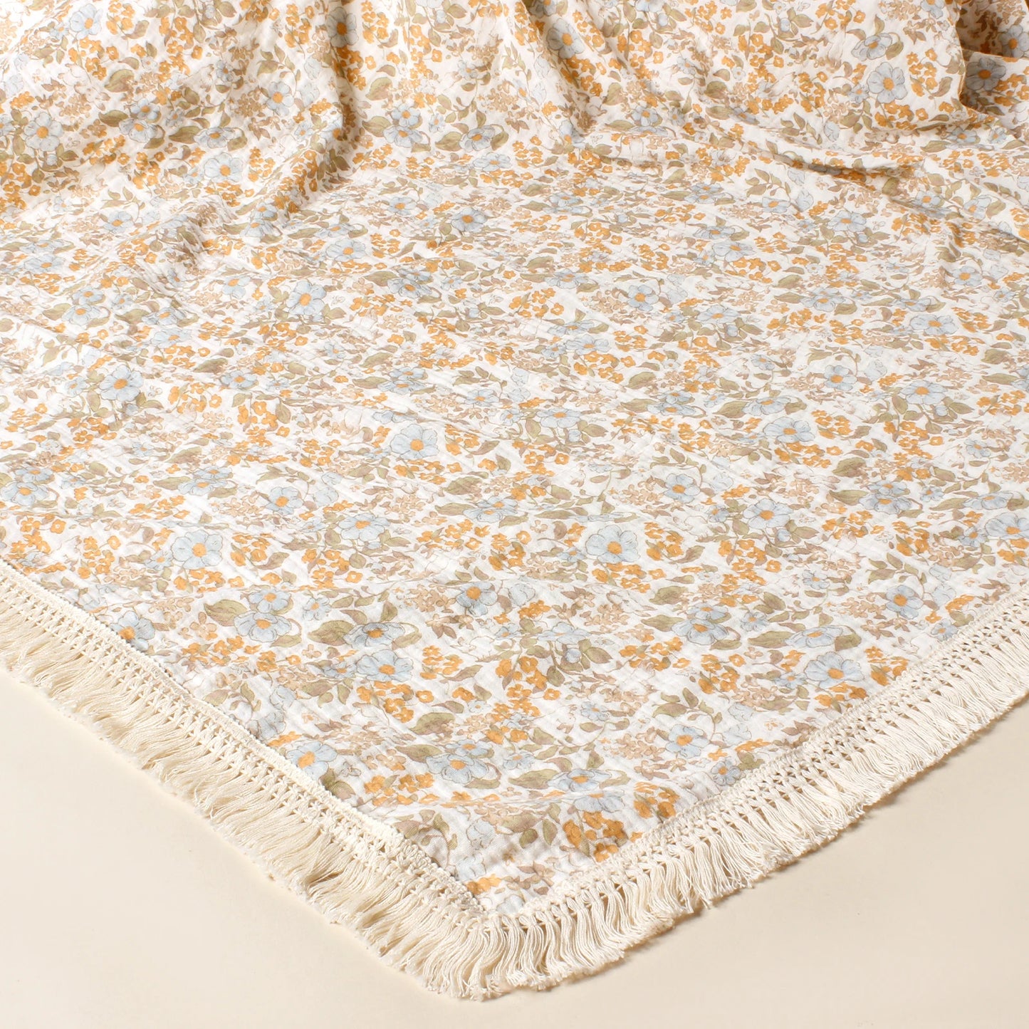 Floral Organic Cotton Soft Wrap Blanket