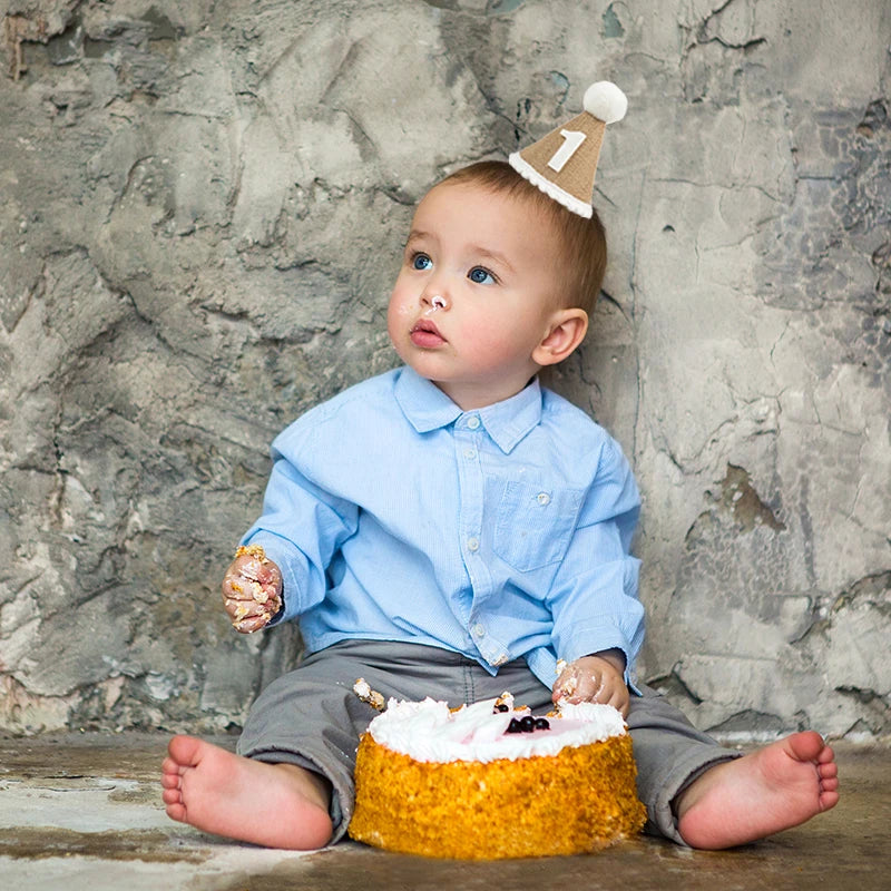 Burlap Baby 1st Birthday Hat