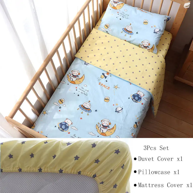 3 Pcs Cotton Cartoon Bed Linens
