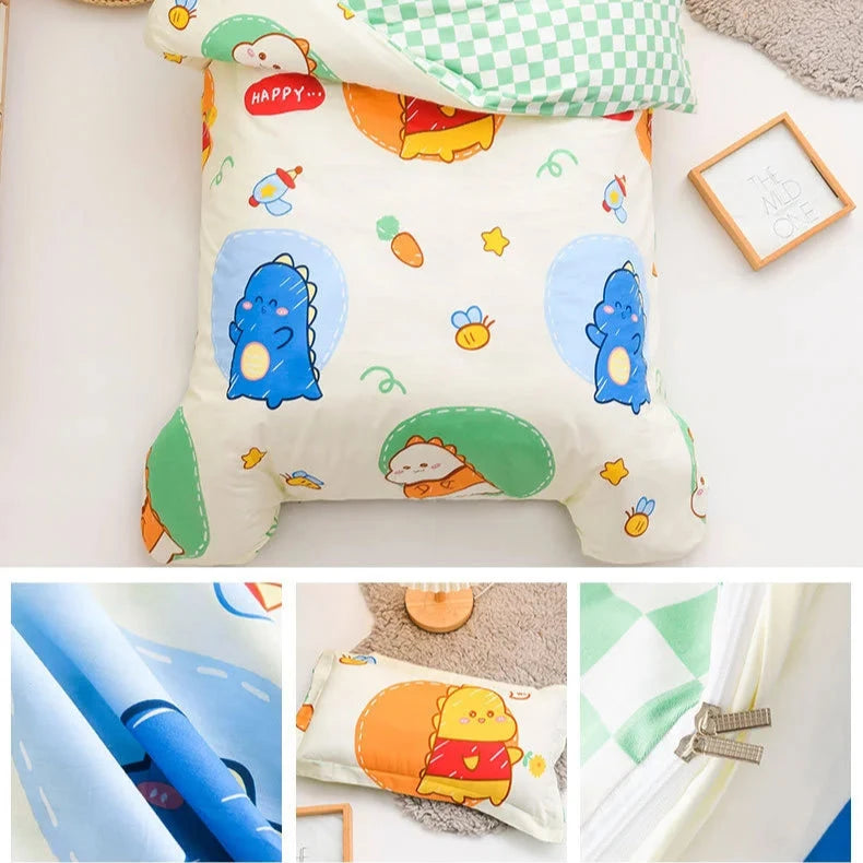 3Pcs Cartoon Cotton Crib Linen