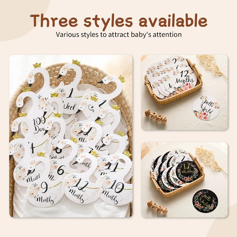 Wooden Number Milestone Cards For Baby