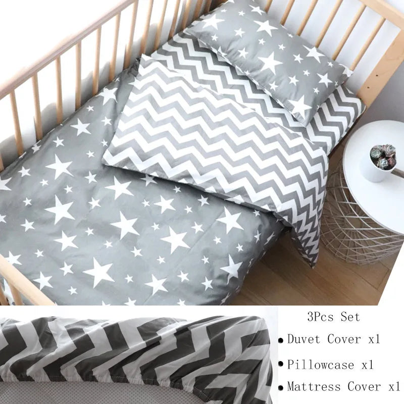 3 Pcs Cotton Cartoon Bed Linens