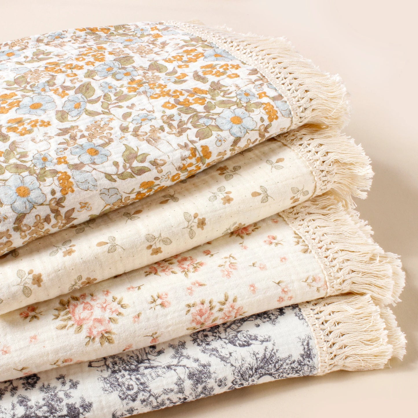 Floral Organic Cotton Soft Wrap Blanket