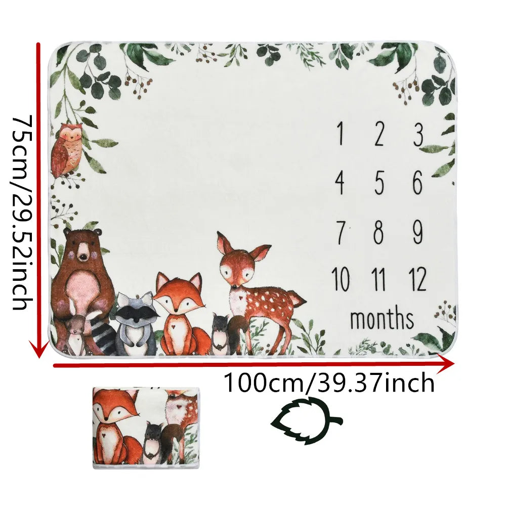 Baby milestone Flannel photography prop blanket