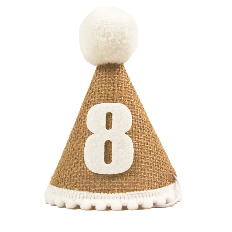 Burlap Baby 1st Birthday Hat
