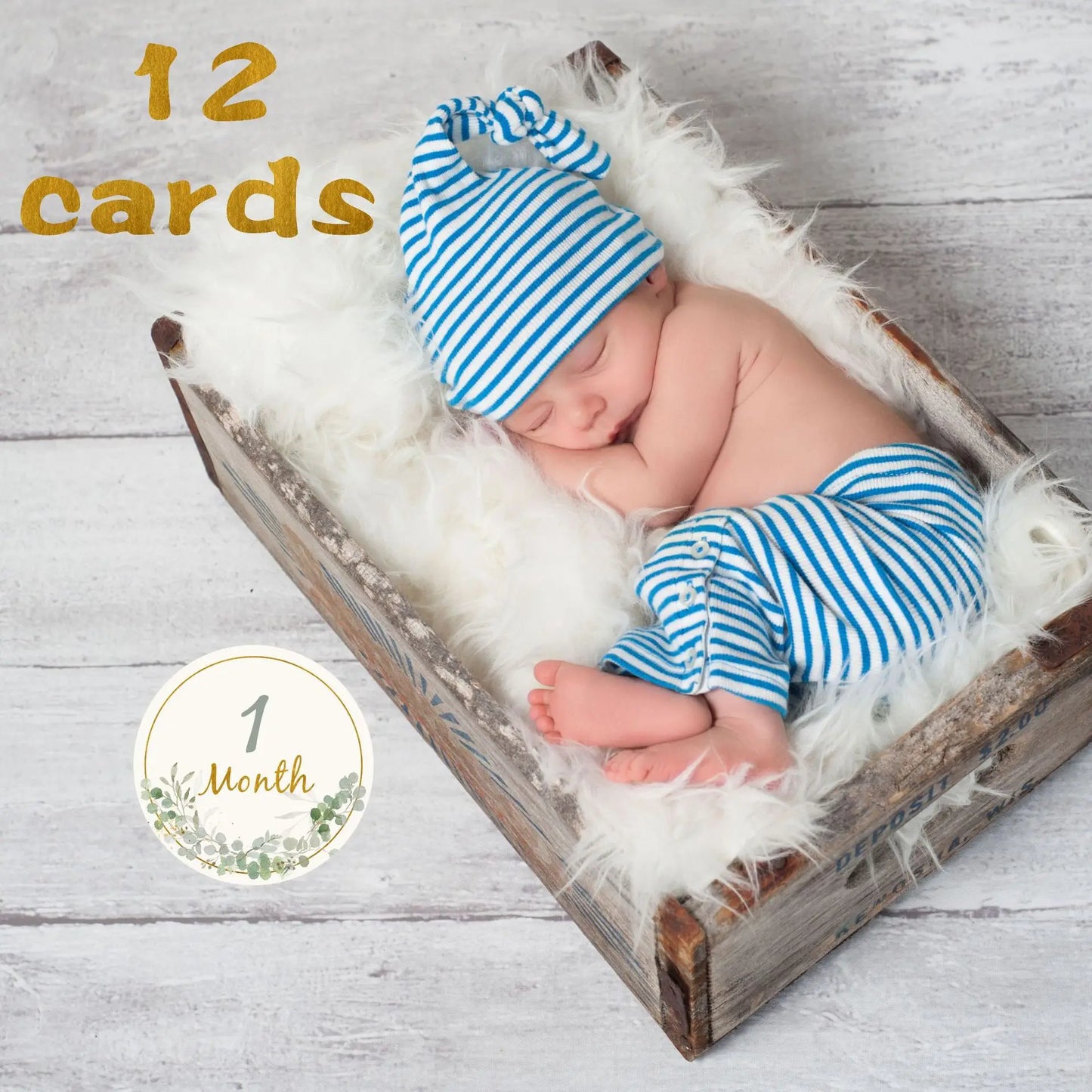 12PCS Baby Photography Cards 1-12 Month