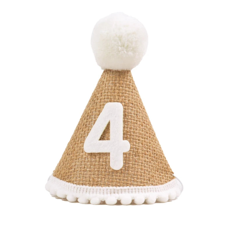 Burlap Baby 1st Birthday Hat