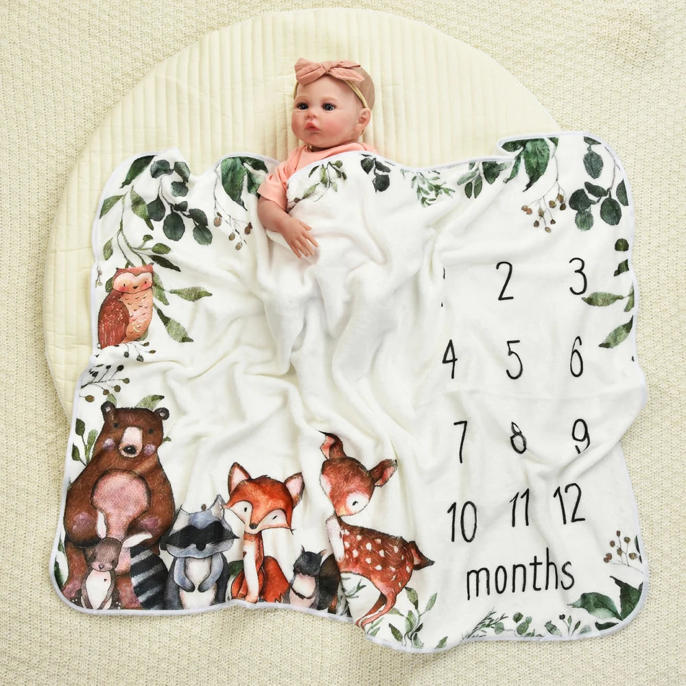 Baby milestone Flannel photography prop blanket