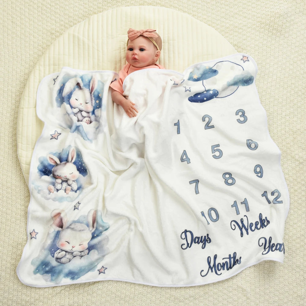 Baby milestone Flannel photography prop blanket