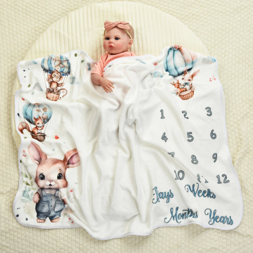 Baby milestone Flannel photography prop blanket