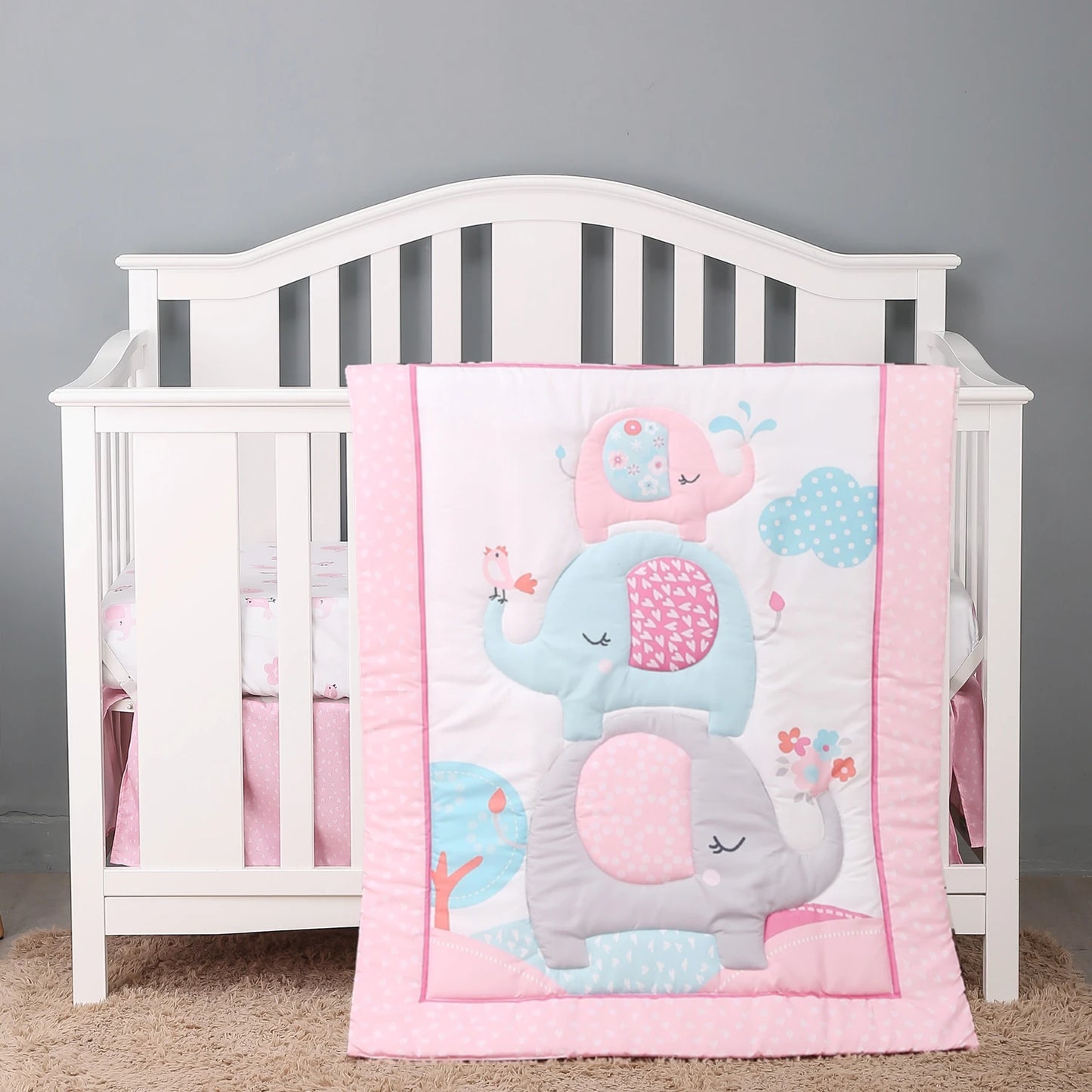 3Pcs Luxury Super Soft Crib Bedding Set