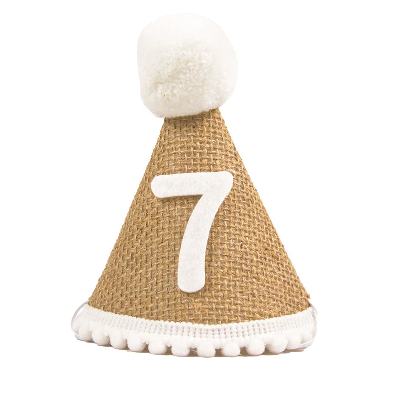 Burlap Baby 1st Birthday Hat