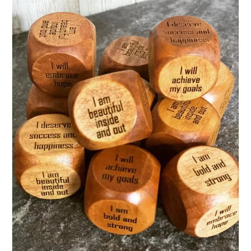 Positive Affirmation Handmade Wooden Dice