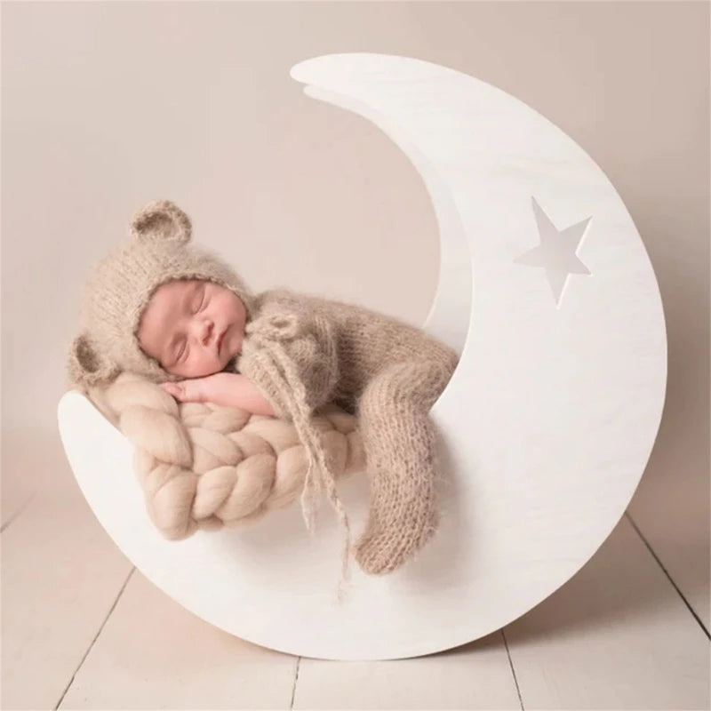 Newborn Photography Mohair Knitted Bear Rompers 2pcs/Sets