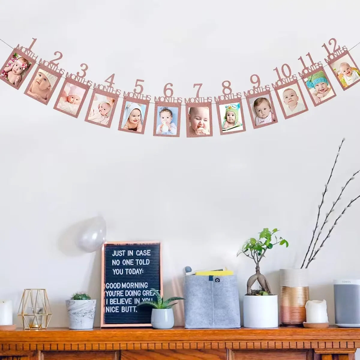 1st Birthday Baby Photo Banner