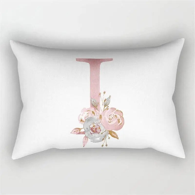 Pink Letter Initial Cushion Cover