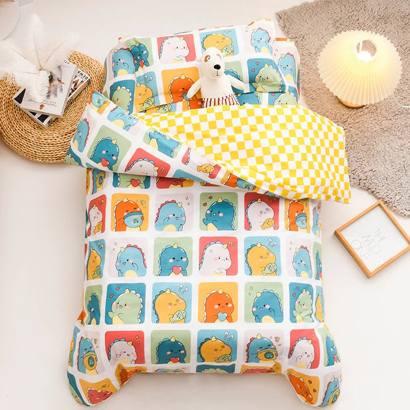 3Pcs Cartoon Cotton Crib Linen