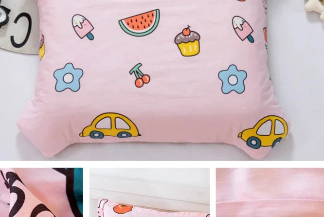 3Pcs Cartoon Cotton Crib Linen