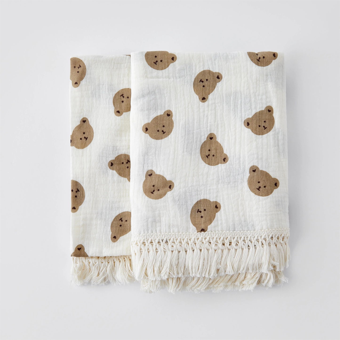 Fringe Double Layer Cotton Baby Blanket