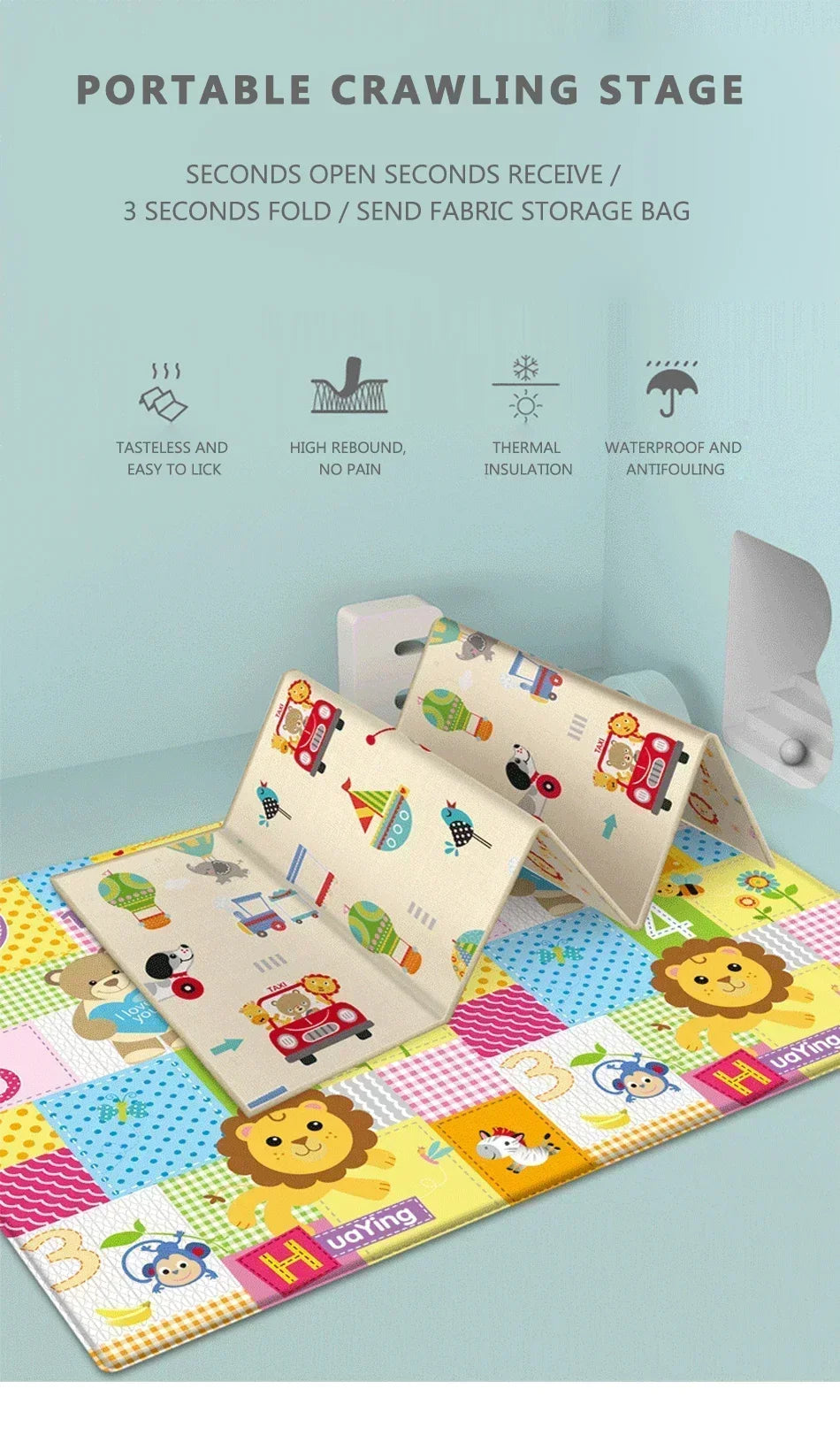 Double Sided Foldable Baby Play Mat