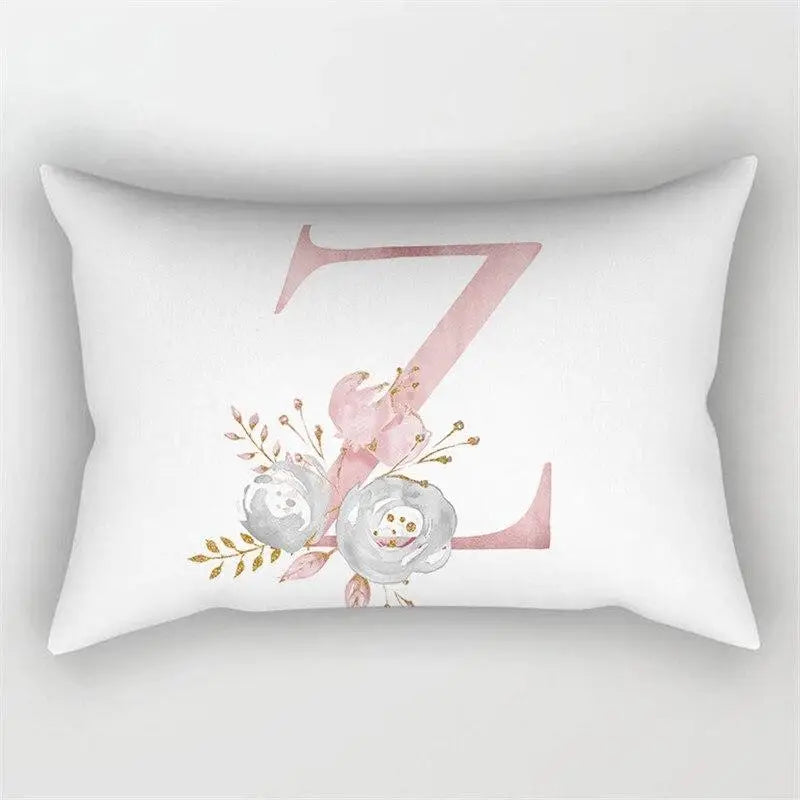 Pink Letter Initial Cushion Cover