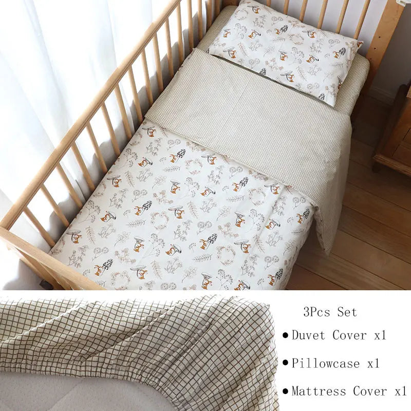 3 Pcs Cotton Cartoon Bed Linens