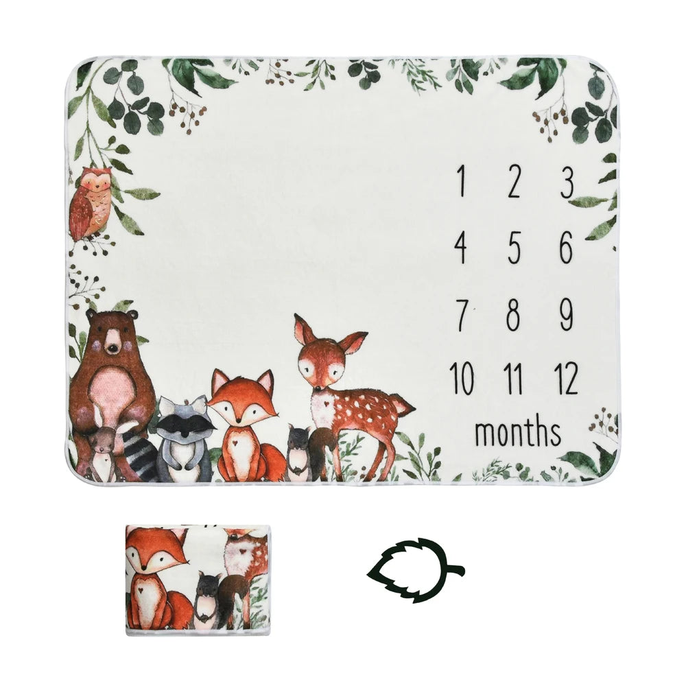 Baby milestone Flannel photography prop blanket
