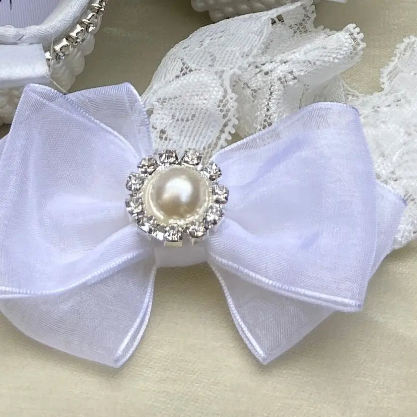 Handmade Pearls Baby Shoes