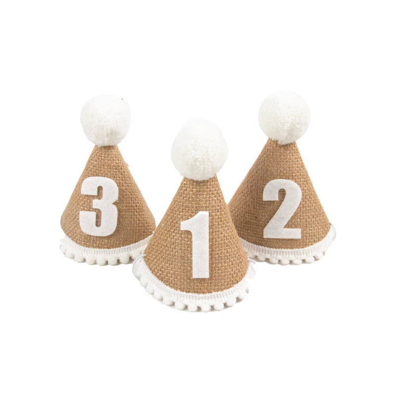 Burlap Baby 1st Birthday Hat