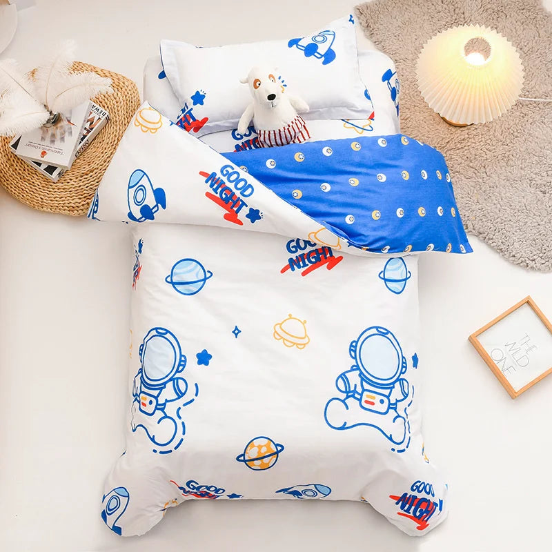 3Pcs Cartoon Cotton Crib Linen