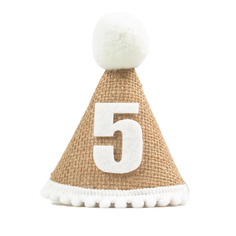 Burlap Baby 1st Birthday Hat