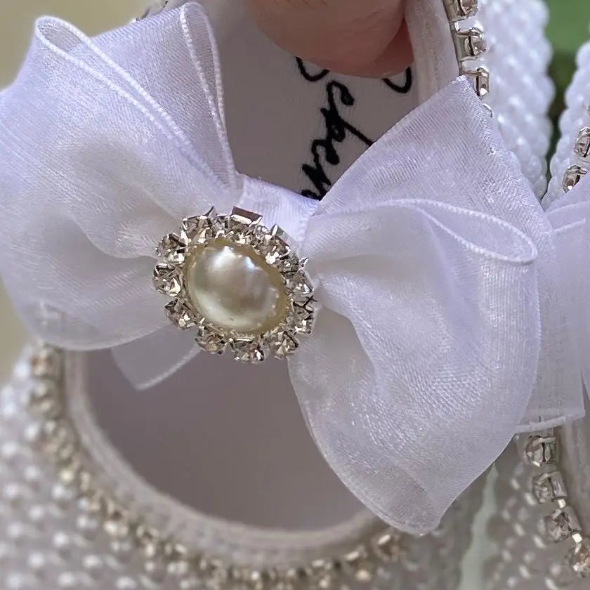 Handmade Pearls Baby Shoes