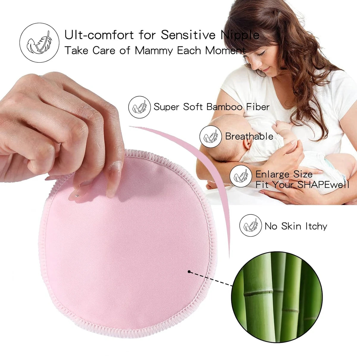 14Pcs Organic Reusable Nursing Pads