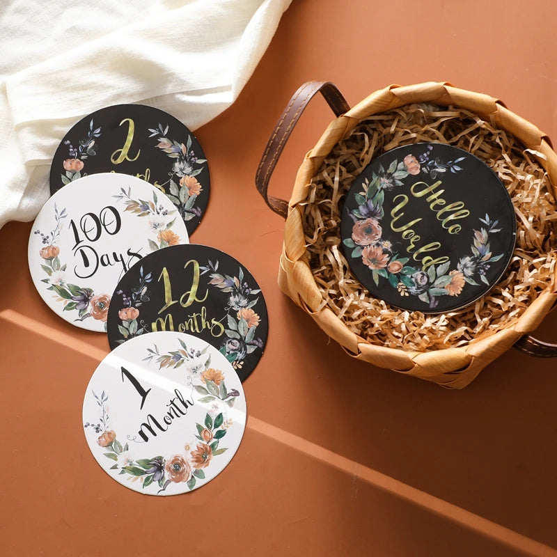 Wooden Number Milestone Cards For Baby
