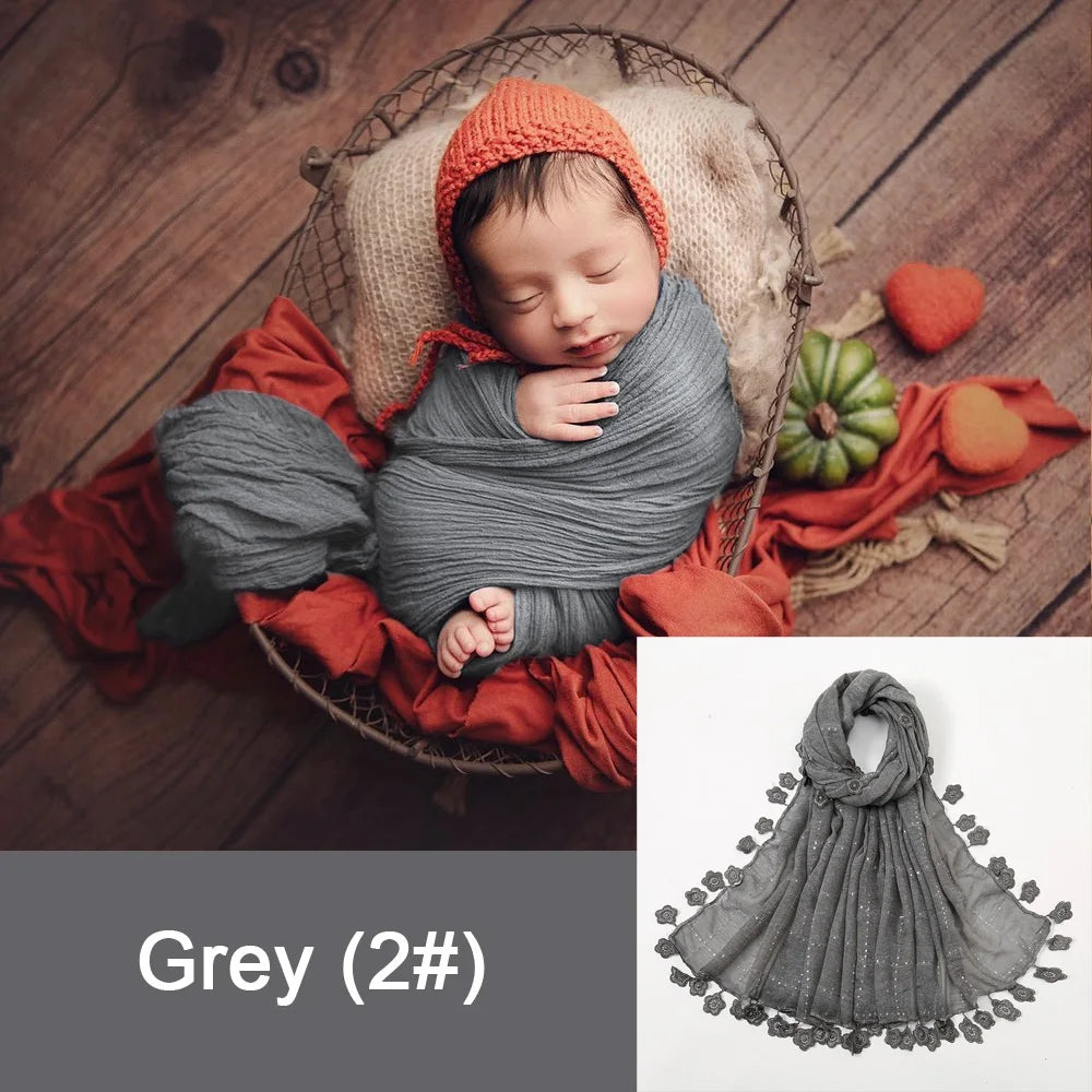 Newborn Photography Soft Cotton Lace Blanket