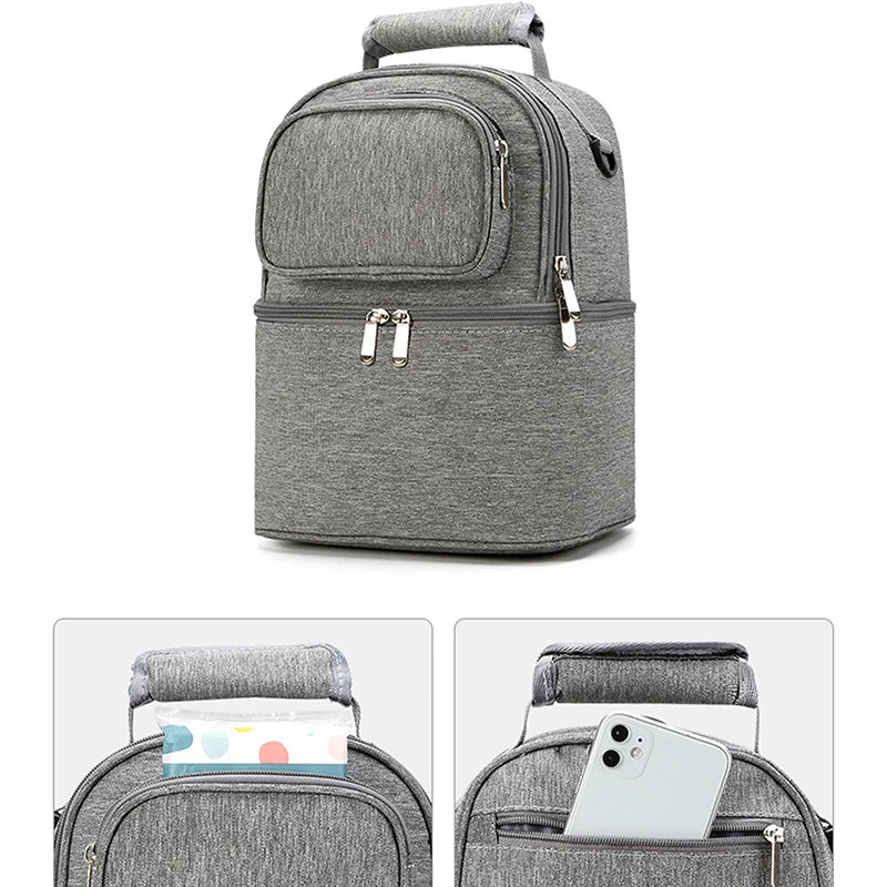 Double Layer Insulation Breast Feeding Storage Bag