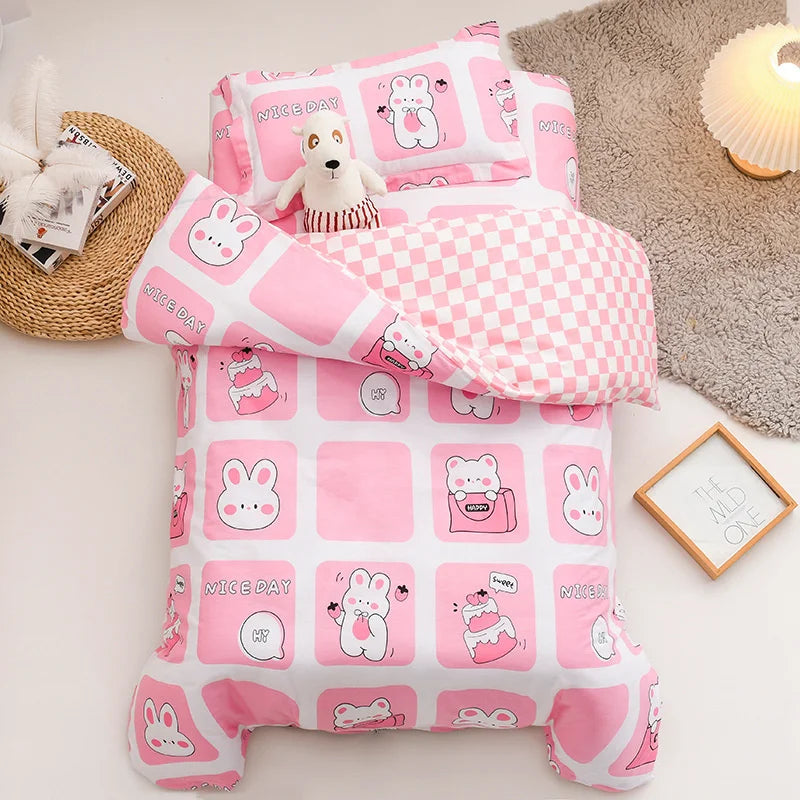 3Pcs Cartoon Cotton Crib Linen